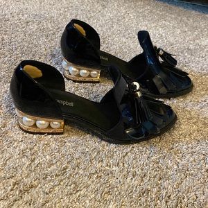 Jeffrey Campbell Patent Leather Pearl Heel Loafer